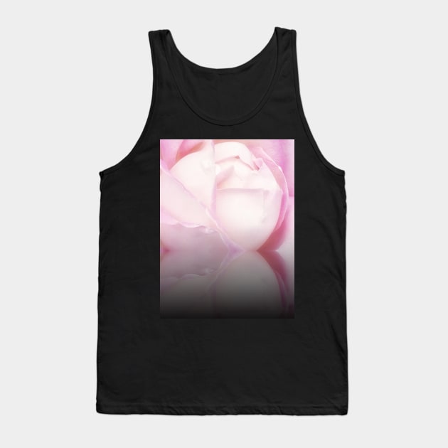 Delicate Pink Rose reflection Tank Top by Khala